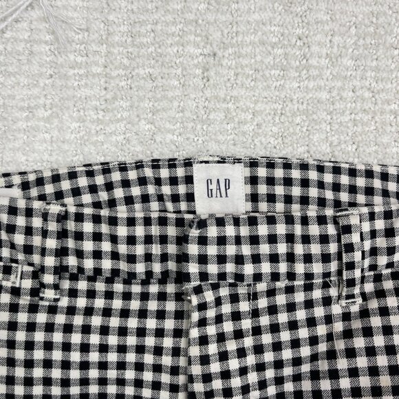 GAP Slim City Crop Pants Black & White Gingham Plaid Women’s Size 4 Casual - Picture 5 of 11